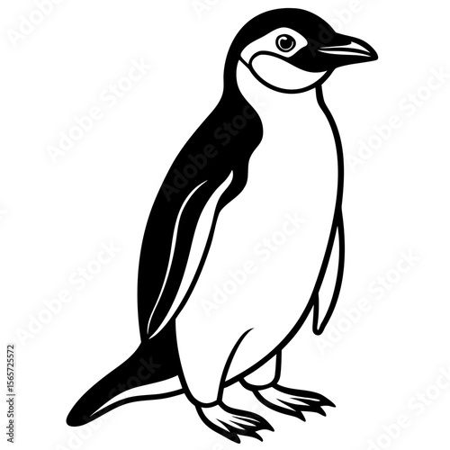 Chinstrap Penguin Silhouette Vector