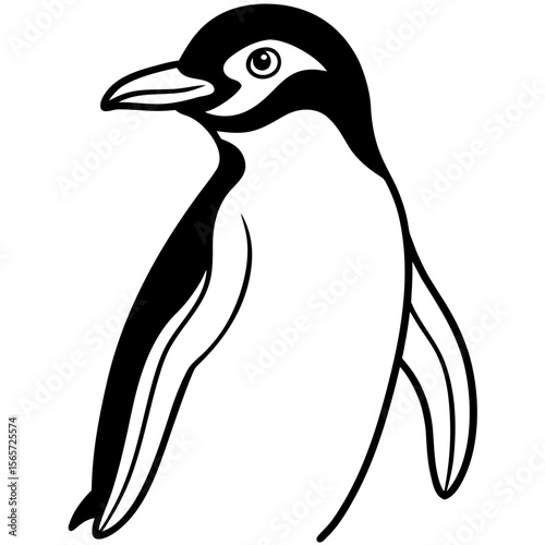 Chinstrap Penguin Silhouette Vector