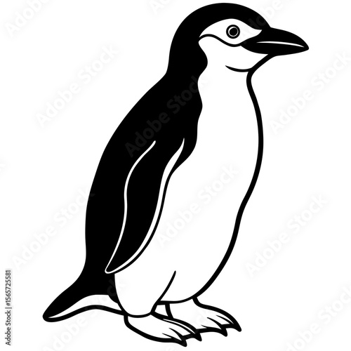 Chinstrap Penguin Silhouette Vector
