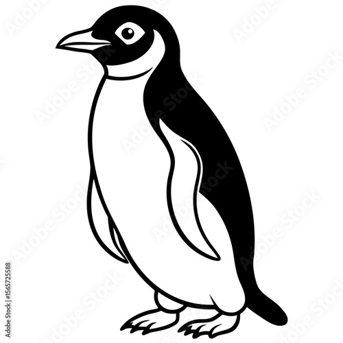 Chinstrap Penguin Silhouette Vector