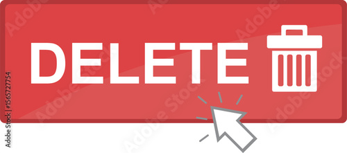 vector illustration click computer cursor mouse on delete button