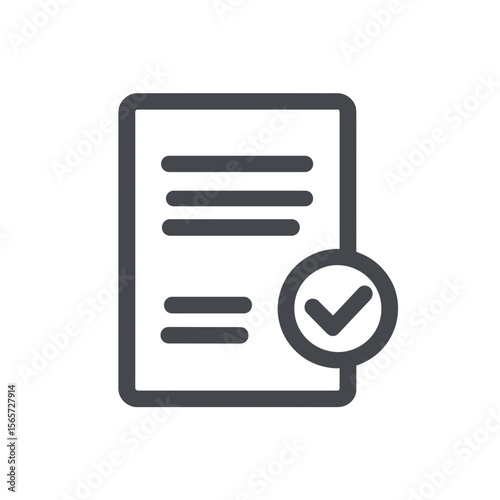 A symbolic image representing a completed task or document. The image consists of a document icon with lines of text and a checkmark indicating approval or completion of the assigned task.