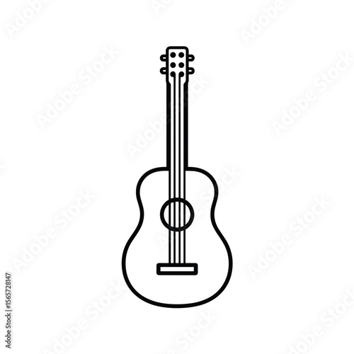 Minimal outline icon of acoustic guitar
