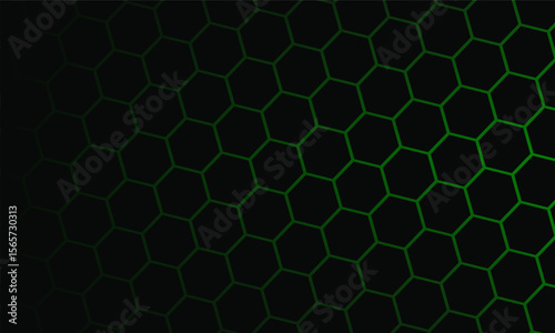 Black Hexagonal Pattern on Green Magma Background. Modern technology innovation concept. Modern background