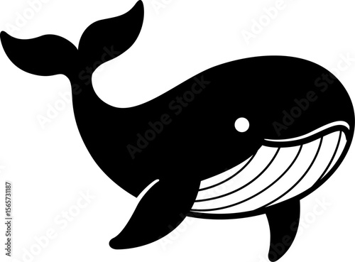 シンプルなクジラのアイコン（Simple whale icon）
