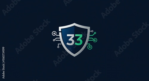 Number 33 Shield Technology Logo