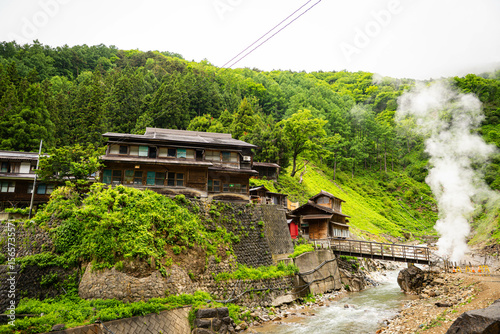 Photography Traditional Japanese village street near Jigokudani Monkey Park in Nagano