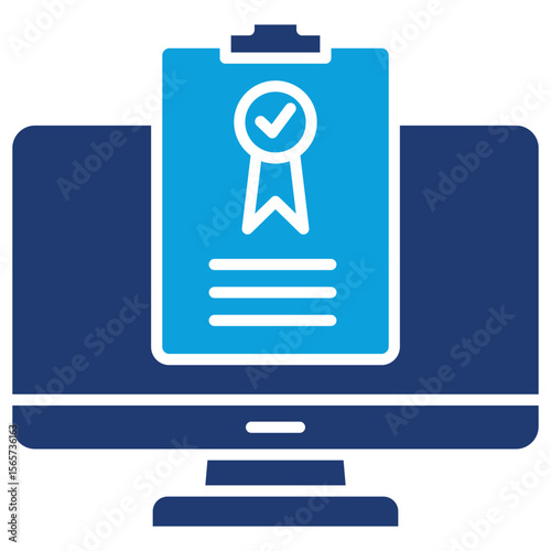 Automated Underwriting Flat Blue Icon