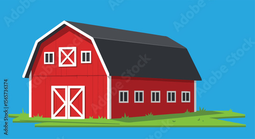 Classic Red Barn Building

