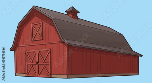 Classic Red Barn Building

