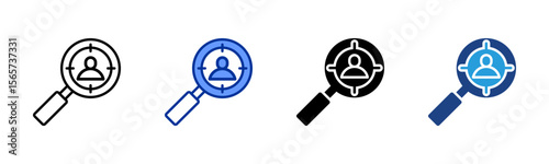 Target Audience icon sheet multiple style collection