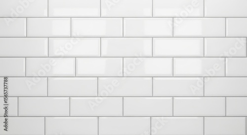 Glossy ceramic subway tile, classic design for kitchen and bathroom walls, white finish, pack of