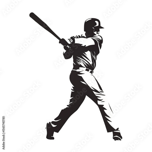 baseball player silhouette vector