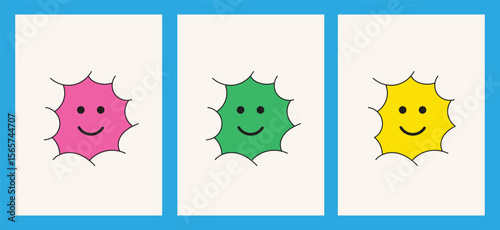 Design cloud emote with shy face unique abstract