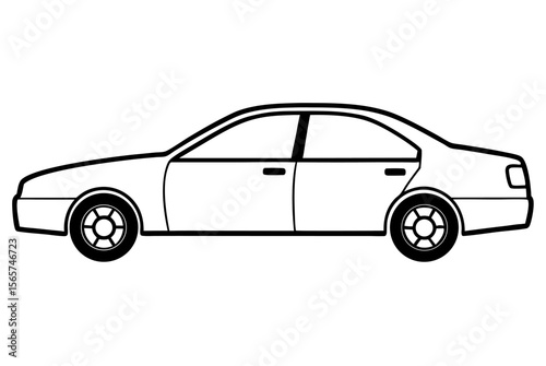 Black classic luxury sport toy model car vector illustration isolated on white