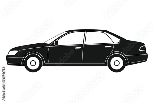 Isolated black and white vintage car illustration for your design and vehicle transport needs