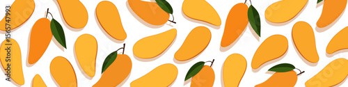 Mango fruit background vector illustration