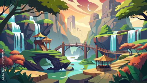 Buttes-Chaumont in Paris offers wooden bridges, artificial waterfalls, and high cliffs, creating a mysterious and poetic mood in the city’s heart.
