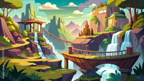 Buttes-Chaumont in Paris offers wooden bridges, artificial waterfalls, and high cliffs, creating a mysterious and poetic mood in the city’s heart.