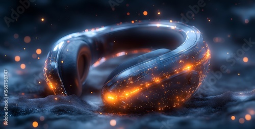 Glowing Headphones Immersive Audio Experience