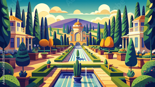 In Giardino di Boboli in Florence, geometric paths, towering cypress trees, and elegant fountains evoke classical beauty and history.