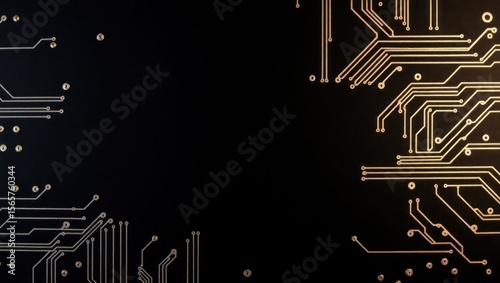 copy space for text background Metallic Circuit Board on Black concept