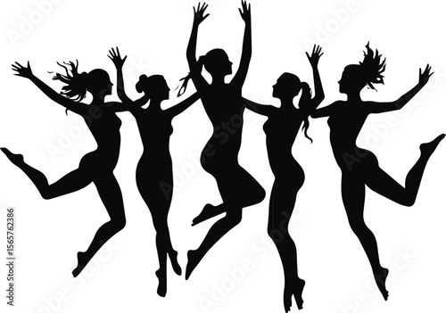 A synchronized swimming team dancing underwater in perfect harmony