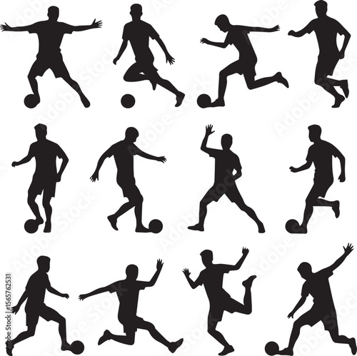 Soccer players intensely competing to gain possession of the ball,
