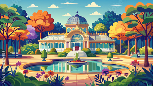 Retiro Park in Madrid features paddleboats on the central lake and flowered walkways, offering a charming space for daily relaxation.
