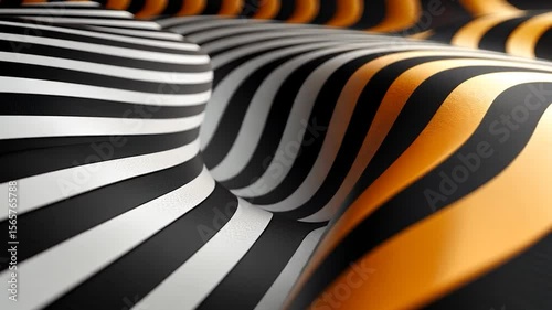 Wallpaper Mural Abstract striped waves Torontodigital.ca