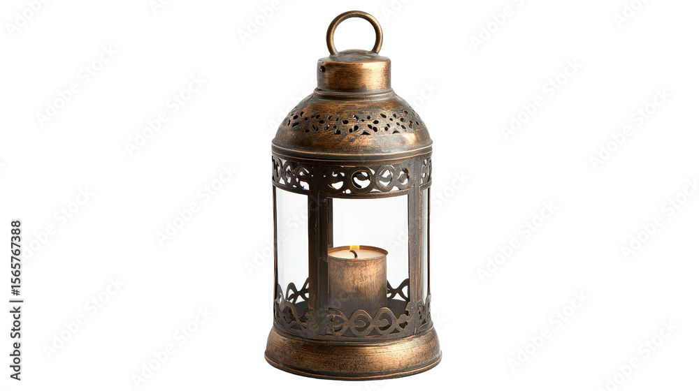Antique brass candle lantern with handle,Transparent background, PNG file Antique brass candle lantern with handle,Transparent background, PNG file