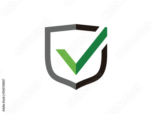 creative strong protection tick symbol, secure with approve vector, isolated on transparent background
