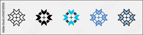 Focused Approach Icon Pack Multistyle Illustration