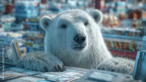 Polar bear in grocery store