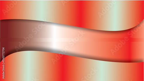 Abstract red background with a metallic wave pattern and golden curve illustration