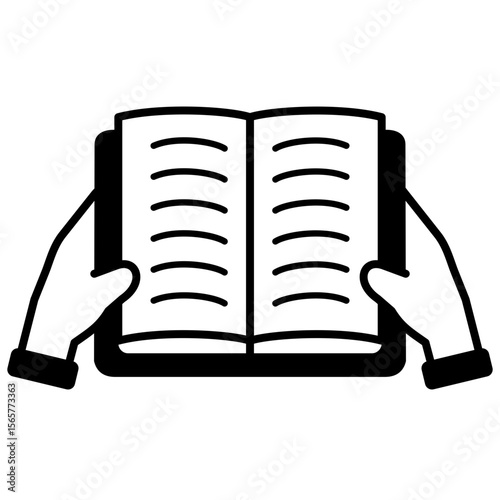 hand holding book icon