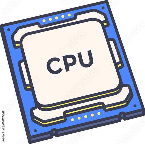 Central Processing Unit (CPU) Illustration High-Performance Computing Visual