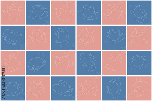 Autumn-toned checkered background, suitable for printing as wallpaper or tablecloth fabric