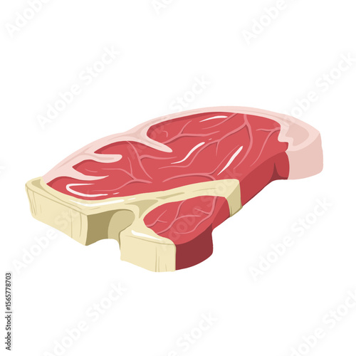 Illustration of a Raw T-Bone Steak