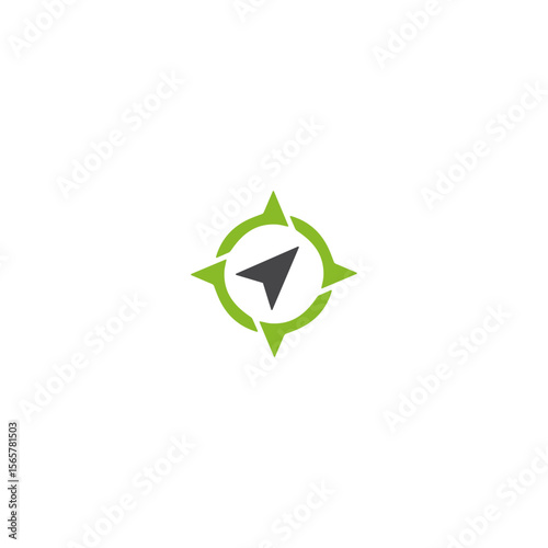 Compass logo icon flat vector design