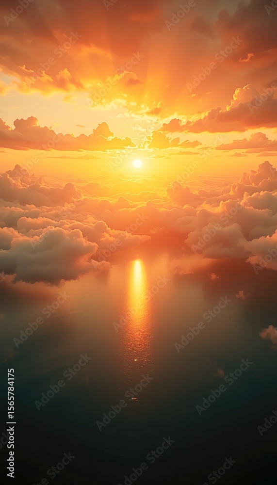 Obraz premium Sunrise Over Ocean and Sky