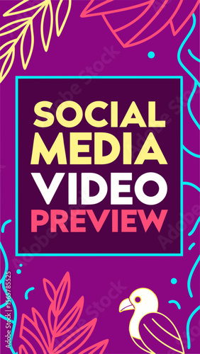 Modern Neon Video Template for Social Media with Text Area and Face Placeholder