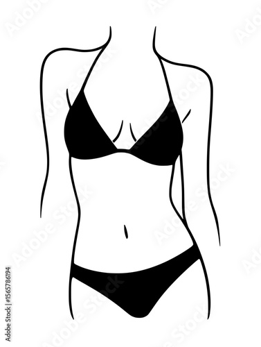 Illustration woman wearing a bikini