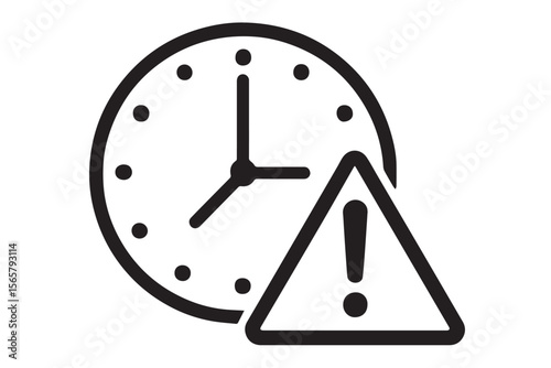 clock and warning triangle symbolizing urgency or a critical moment