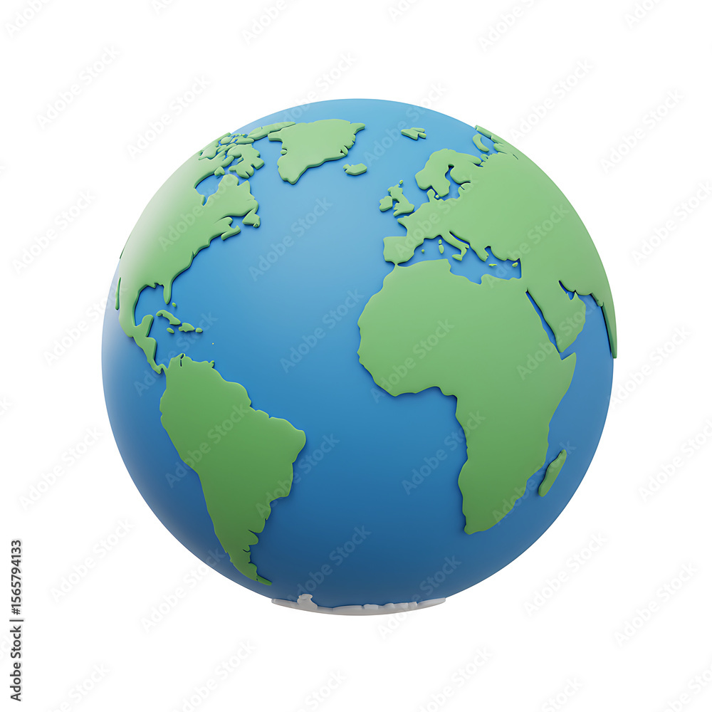 Naklejka premium 3D Earth Globe on Black Background