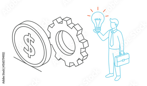 business man drawing idea