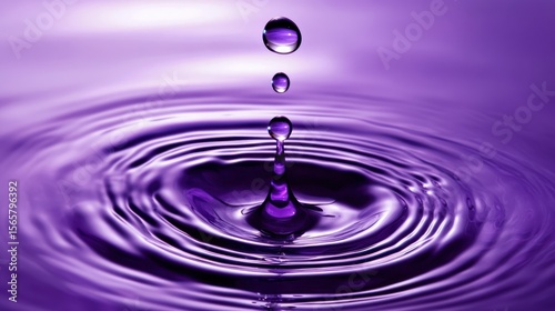 Purple Water Drop Impact: A Symphony of Serenity