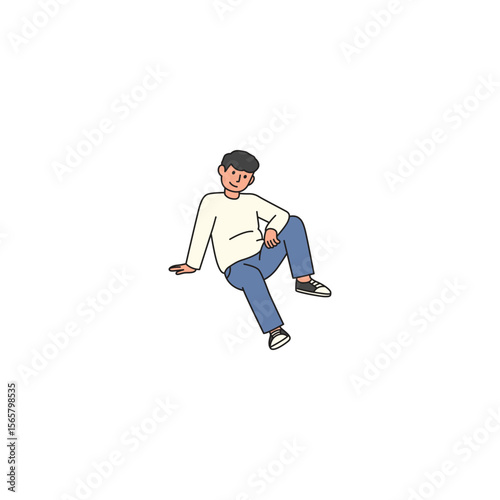 An icon of a man sitting on the floor, leaning back on one arm with legs casually extended, indicating extreme relaxation.