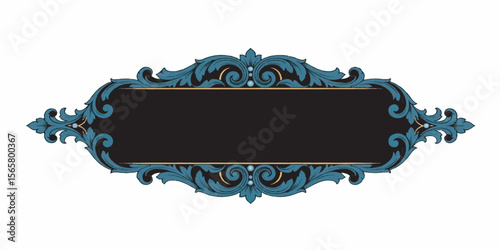 High-quality vector illustration of an elegant decorative banner design featuring symmetrical flourishes and clean outlines