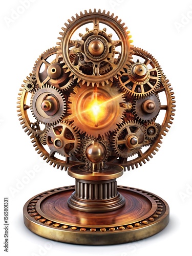 Intricate Gears and Cogs on a Classical Pedestal